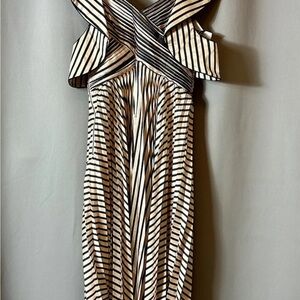Self-Portrait Black and White Asymmetrical Halter Sundress
